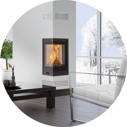 Zwarte inzethaard Scan 1008 op de buitenhoek geplaatst